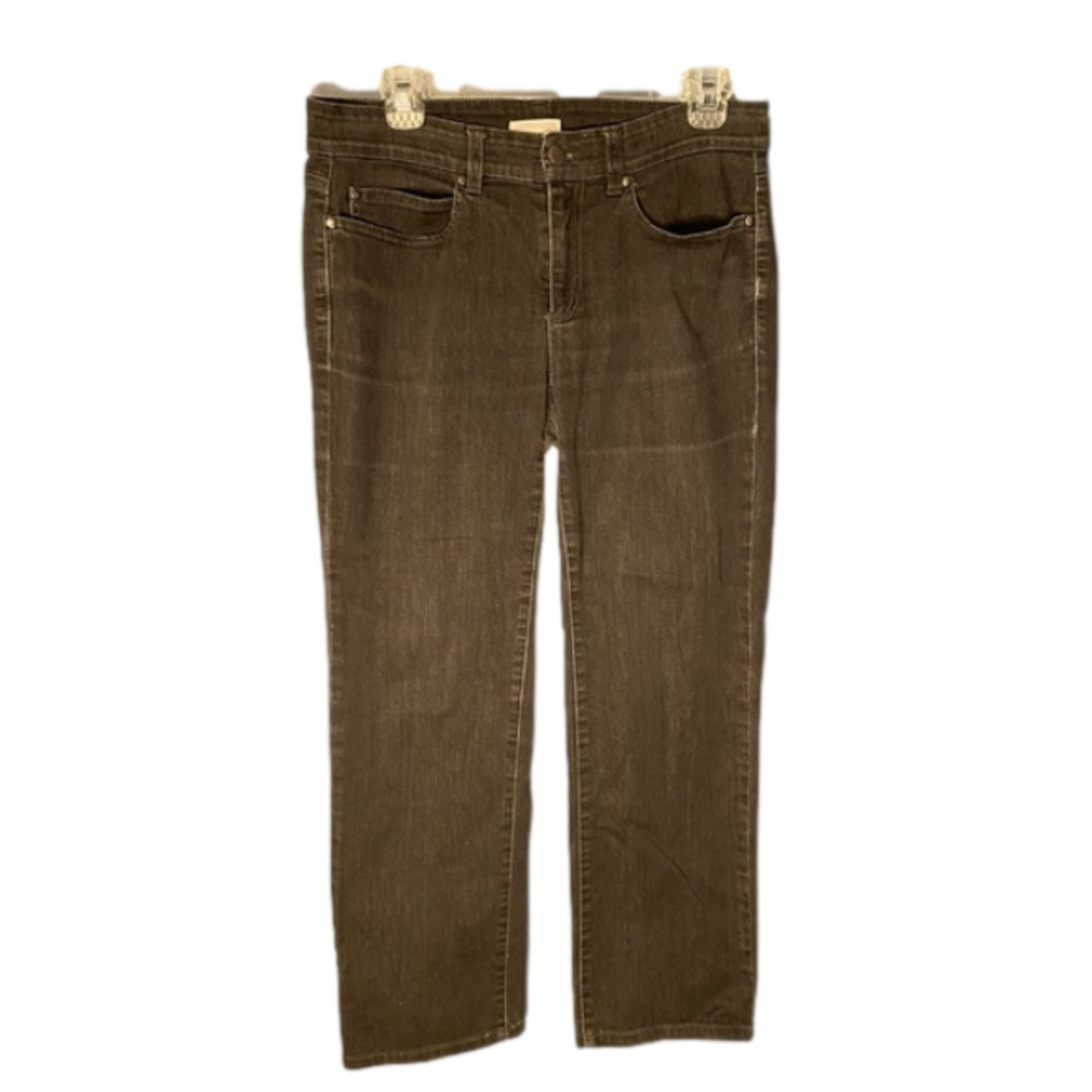 Eileen Fisher Washed Black Straight Leg Jeans‎ sz 6